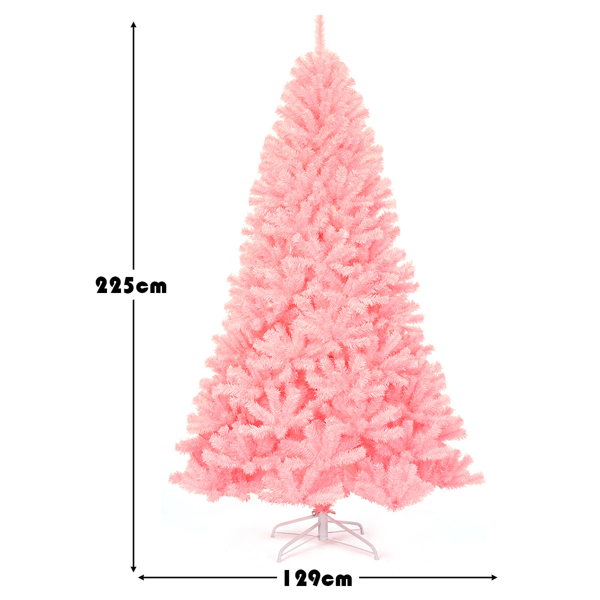 LIVSK Roze Kunstkerstboom - Scharnierende Secties - 1258 Takken - 100% PVC - Eenvoudige Montage - 225 x 129 cm - Roze
