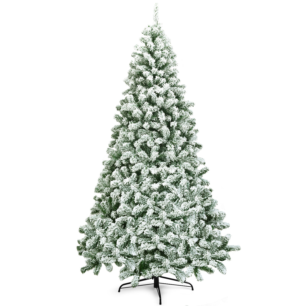 LIVSK Besneeuwde Kunstkerstboom - 1364 PVC-takken - Inklapbaar met Metalen Standaard - 225 cm - Groen