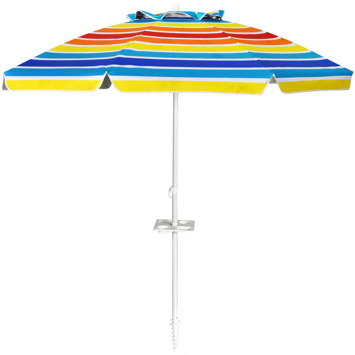 LIVSK Zonbescherming Parasol - Duurzaam en Kantelbaar - Stabiele Structuur - Inclusief Bekerhouder en Draagtas - Veelkleurig