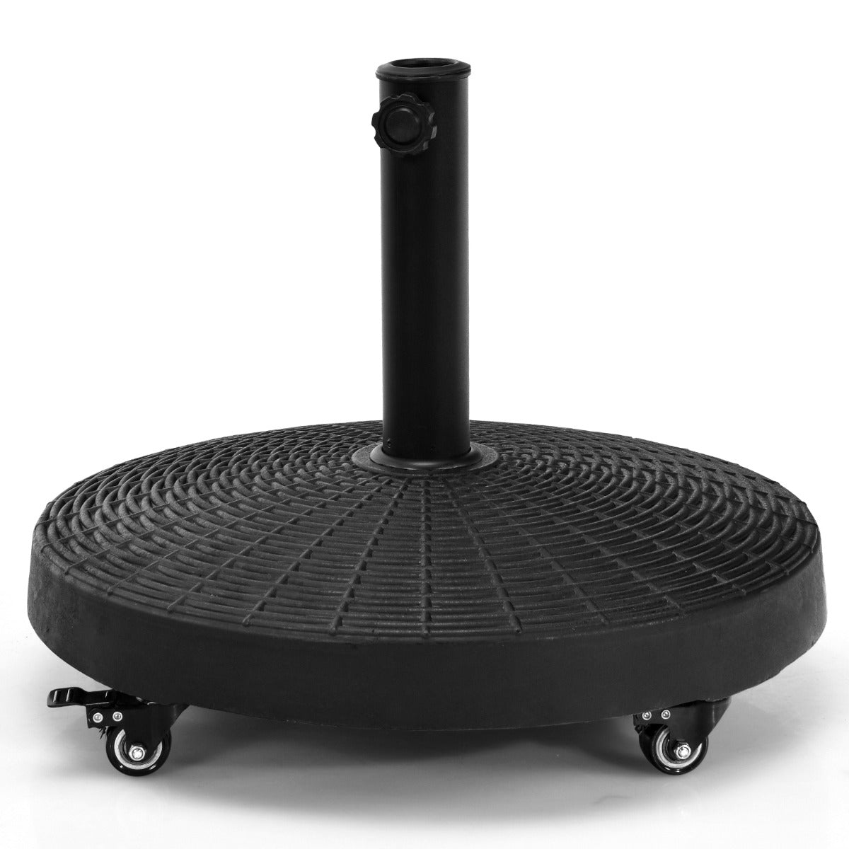LIVSK Parasolstandaard met Wieltjes - 23 kg - Geschikt voor 38/48 mm Stangen - Roestbestendig - Elegant Design - Zwart