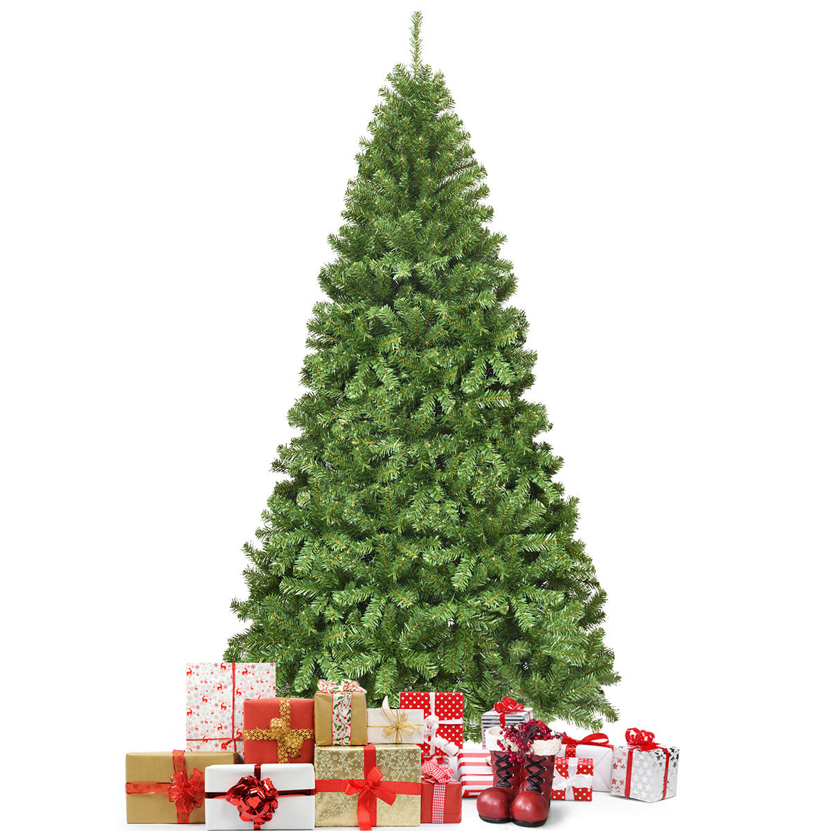 LIVSK Kunstkerstboom 230 cm - 1346 PVC Takken - Metalen Stand - Inklapbaar - Realistische Decoratie - Groen