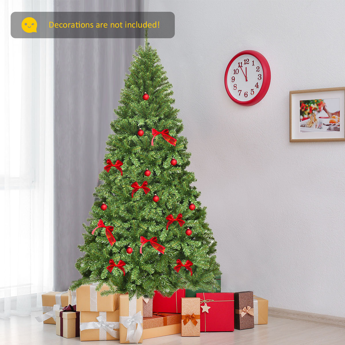 LIVSK Kunstkerstboom 230 cm - 1346 PVC Takken - Metalen Stand - Inklapbaar - Realistische Decoratie - Groen