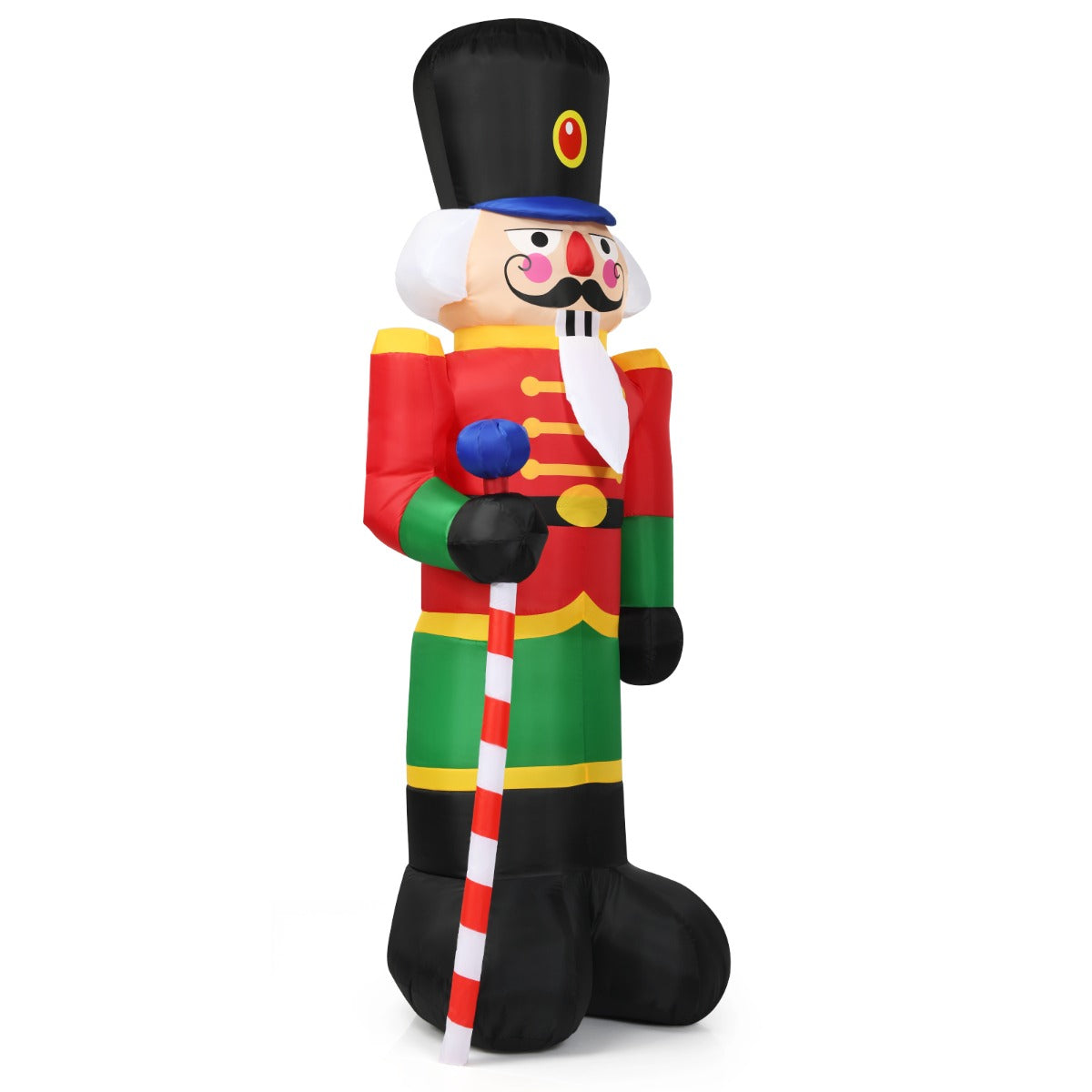 LIVSK Opblaasbare Kerst Notenkraker Soldaat - 2,4 m Hoog - Waterdicht Polyester - 3 LED-Lampjes - Voor Binnen en Buiten -