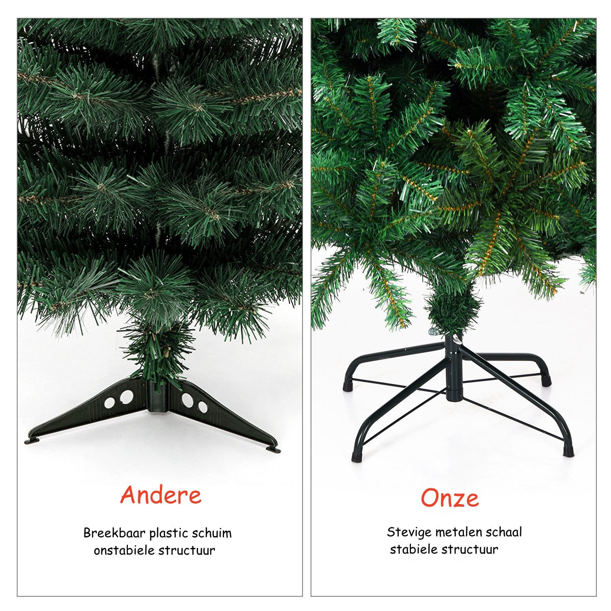 LIVSK Kunstkerstboom 240 cm - Milieuvriendelijk PVC - Eenvoudige Montage - Stabiele Metalen Standaard - Herbruikbaar - Groen