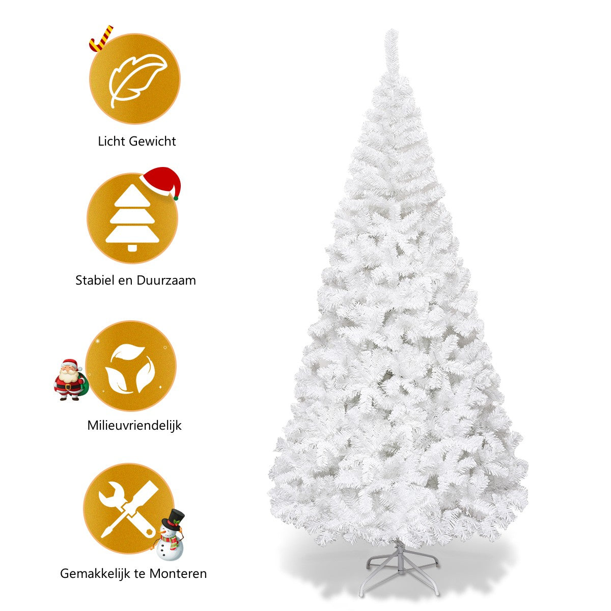 LIVSK Kunstkerstboom - Milieuvriendelijk PVC - Metalen Standaard - Eenvoudige Montage - Geschikt voor Binnen & Buiten - 150 cm -