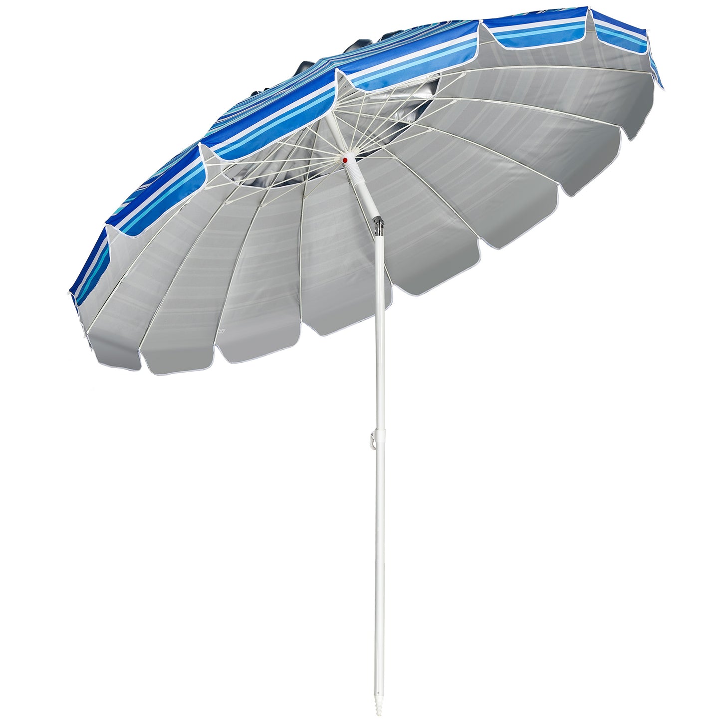 LIVSK Kantelbare Strandparasol - UPF 50+ Zonbescherming - Lichtgewicht - Verstelbare Hellingshoek - 2,43 m - Donkerblauw