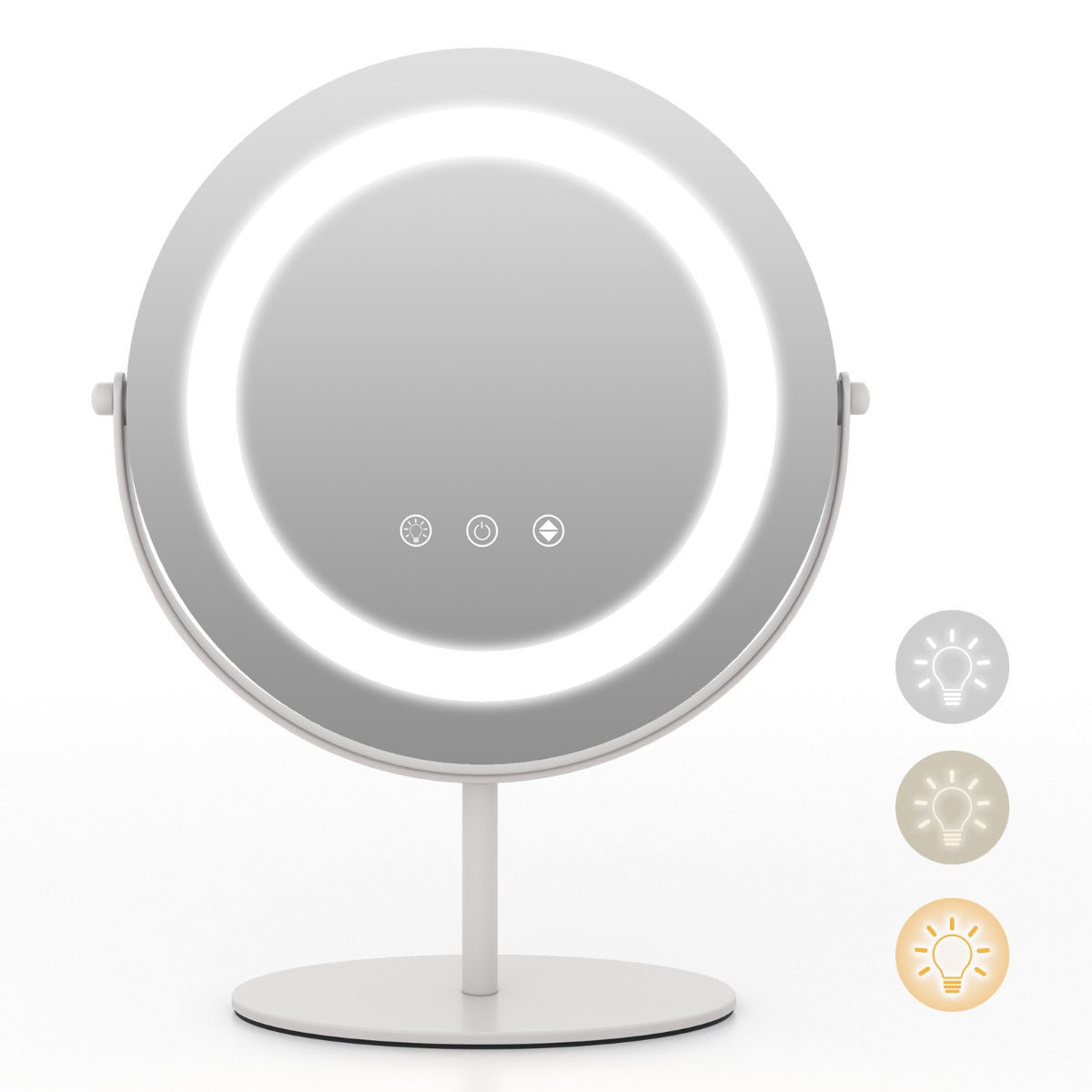 LIVSK LED Make-Upspiegel - 3 Dimbare Verlichtingsopties - Geheugenfunctie - 360° Draaibaar - Explosieveilig - Wit