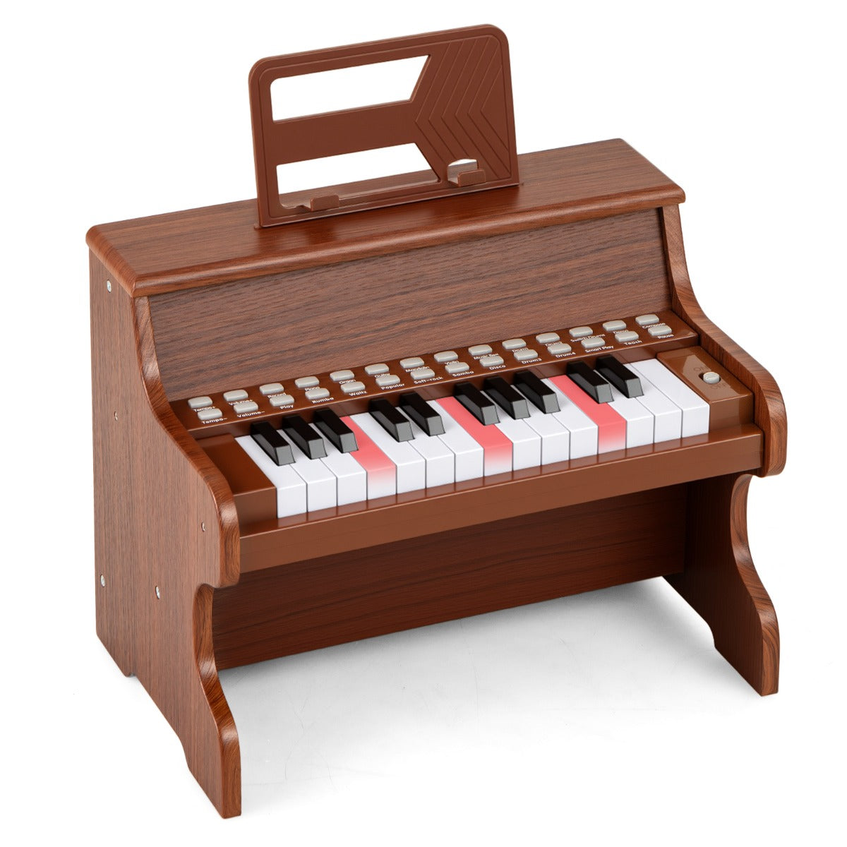 Livsk costway 25 toetsen digitale piano voor kinderen mini elektronische piano houten piano bruin