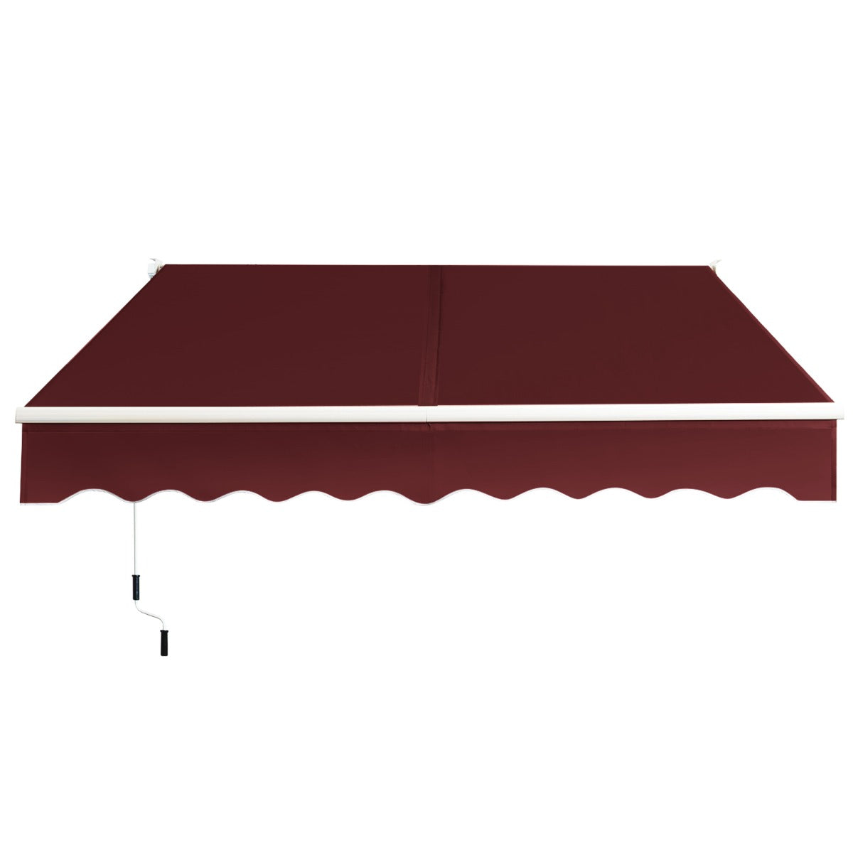 LIVSK Uittrekbaar Zonnescherm - Verstelbare Hoek 40°-100° - Aluminium en Polyester - Eenvoudig te Monteren - Wijnrood