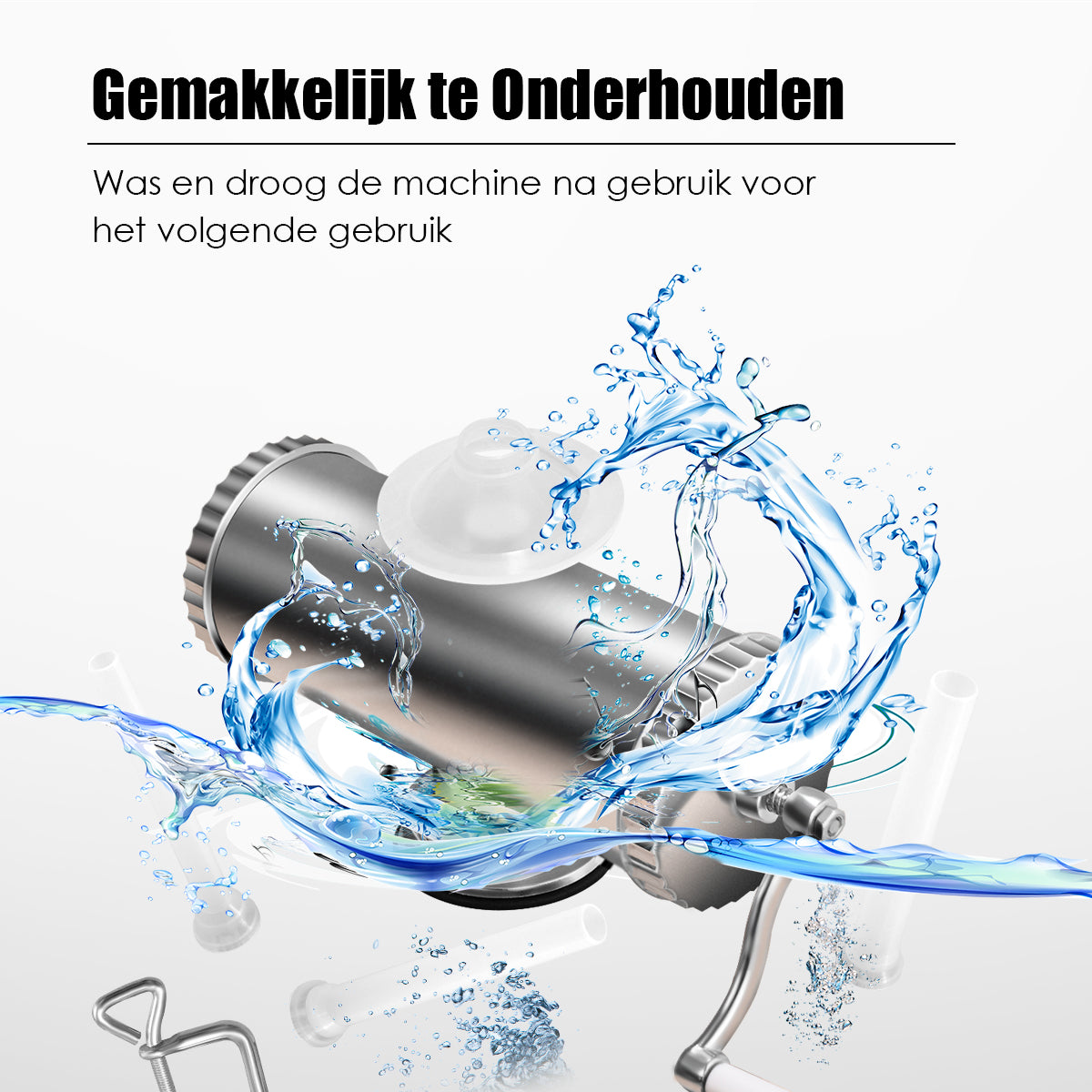 LIVSK Handbediende Worstvulmachine - 2,5 kg Capaciteit - 3 Vulbuizen - Stabiele Bevestiging - Roestvrijstaal