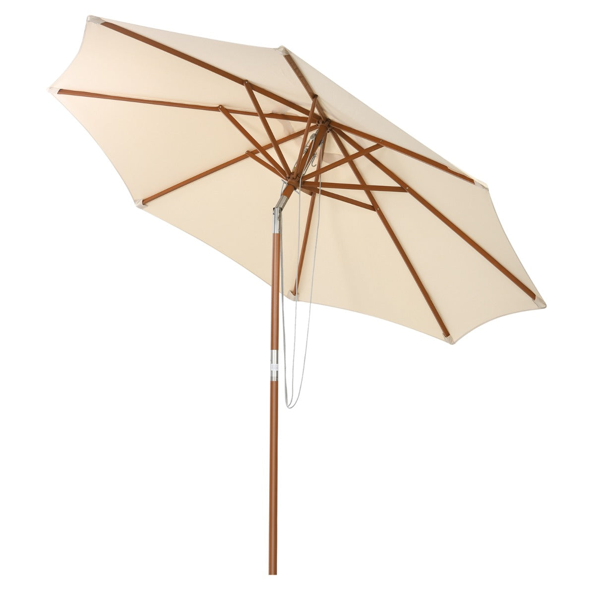 LIVSK 2,7m Katrol Patio Parasol - Waterdicht en Kantelbaar - Verstelbare Hoogte - Voor Terras en Tuin - Beige