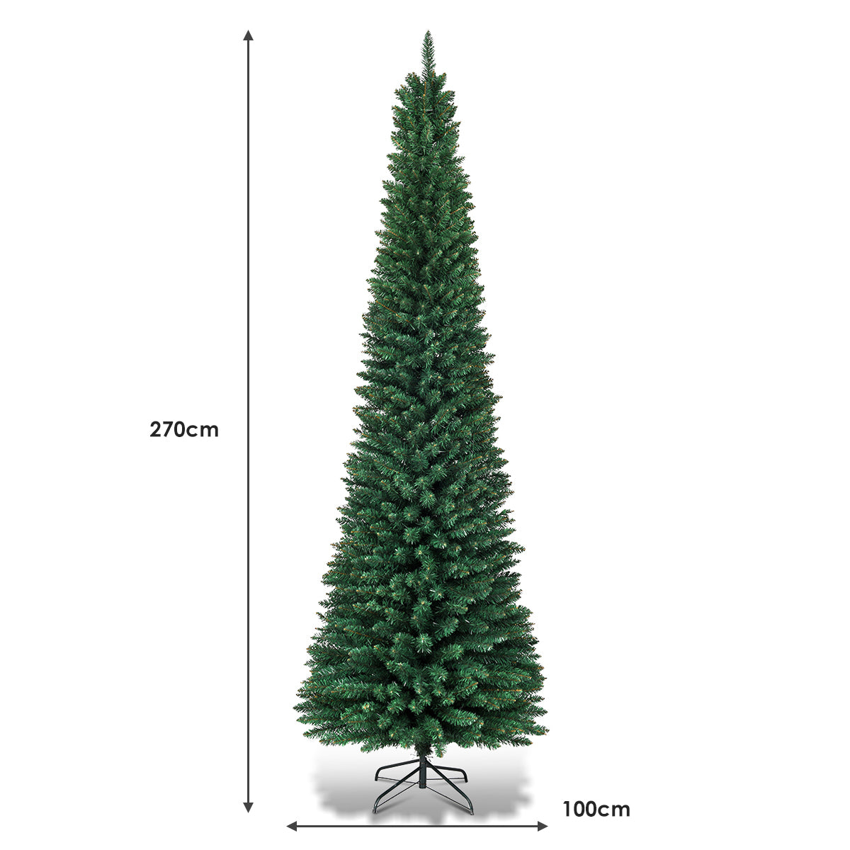 LIVSK Kunstkerstboom - Realistisch Design met 1500 Takpunten - Ruimtebesparend Potloodontwerp - Eenvoudige Montage - Groen