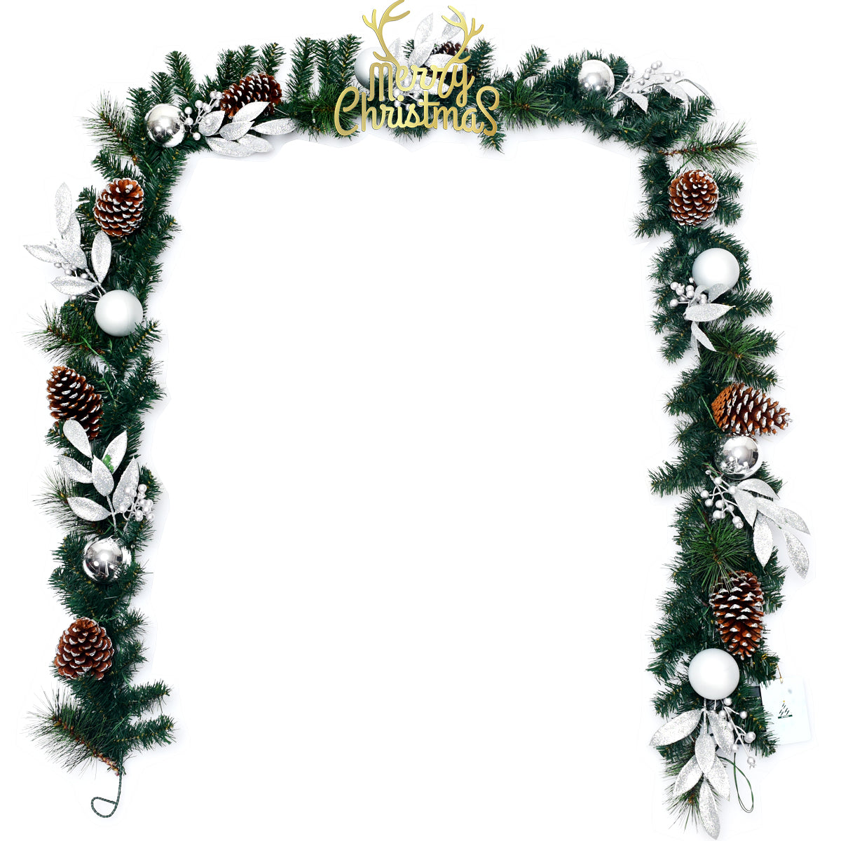LIVSK Voorverlichte Kerstslinger - 275 cm - 50 Warm Witte LED Lampjes - Realistisch Design - Duurzaam PVC - Groen