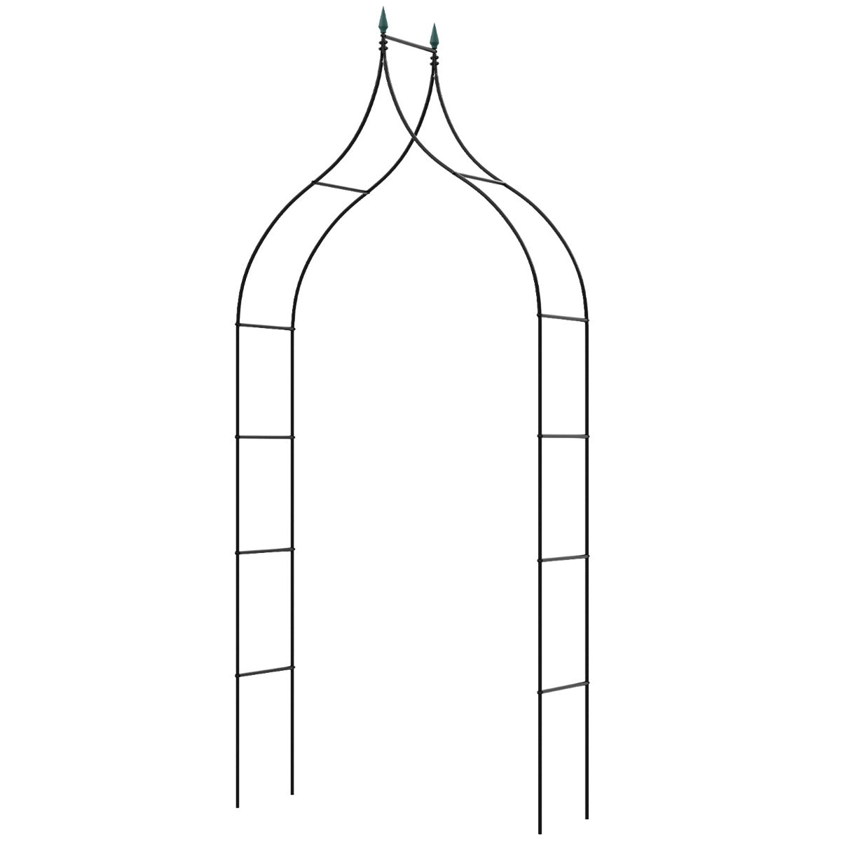 LIVSK Booglatwerk - Gotisch Design voor Klimplanten - Roestbestendig Metaal - Eenvoudige Installatie - 125 x 39 x 287 cm - Zwart