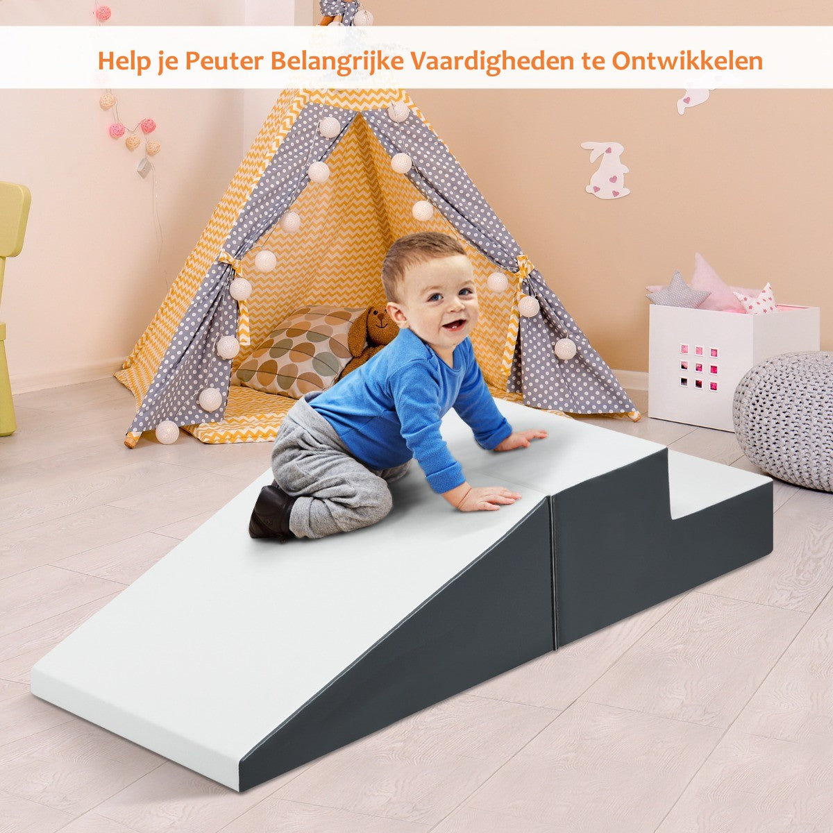 LIVSK Kinderklim- en Glijset - Educatief Speelgoed voor Motoriek - Veilig Antislip Design - Compact en Lichtgewicht - Zoals