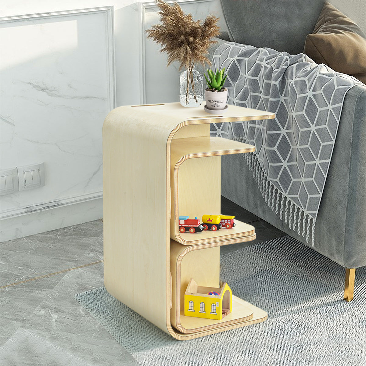 LIVSK Kindertafel- en Stoelset - Multifunctioneel en Ruimtebesparend - Hoogwaardig Berkenhout - Voor Kinderen 2-9 Jaar - Naturel