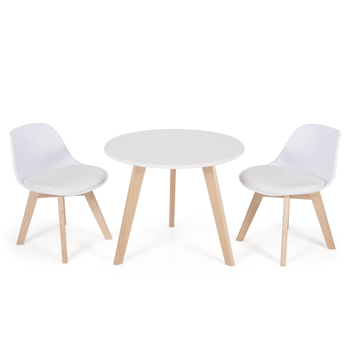 LIVSK 3-delige Tafel- en Stoelenset - Ronde Tafel met 2 Ergonomische Stoelen - Veilig en Comfortabel - Voor Kinderen 3-8 jaar -