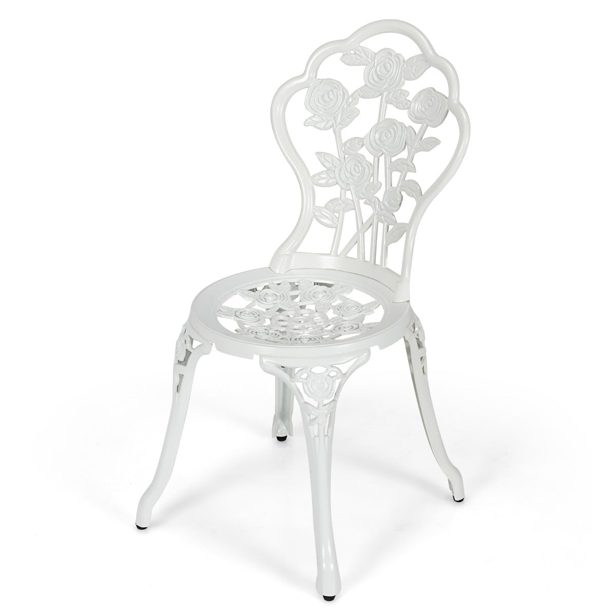 LIVSK 3-delige Bistrotafelset - Stijlvol Design - Duurzaam Gecoat Metaal - Comfortabele Stoelen - Voor Kleine Ruimtes - Wit