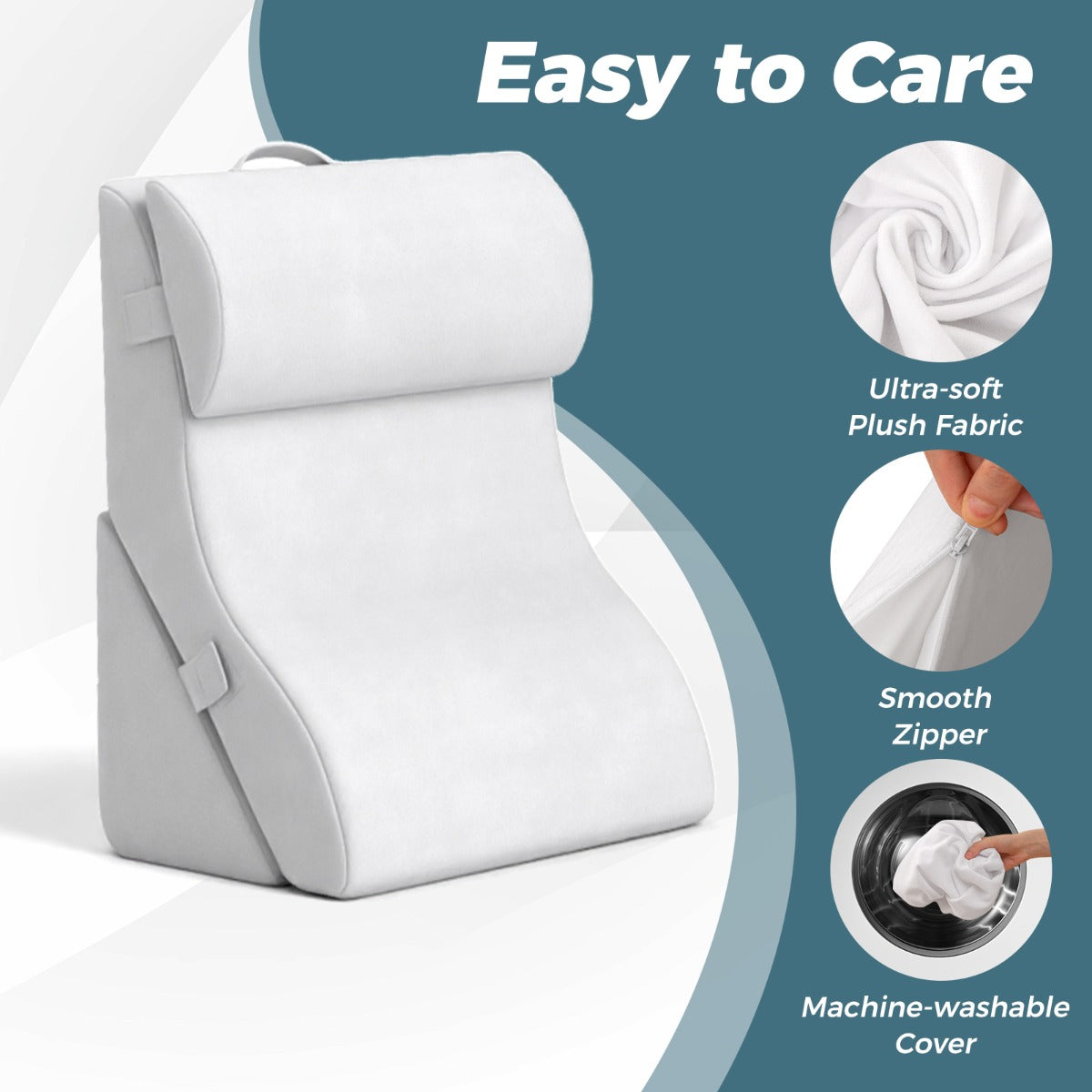 LIVSK Ergonomische Compensatiekussenset - 3-delige Set voor Nek en Schouderondersteuning - Machinewasbare Hoes - Wit