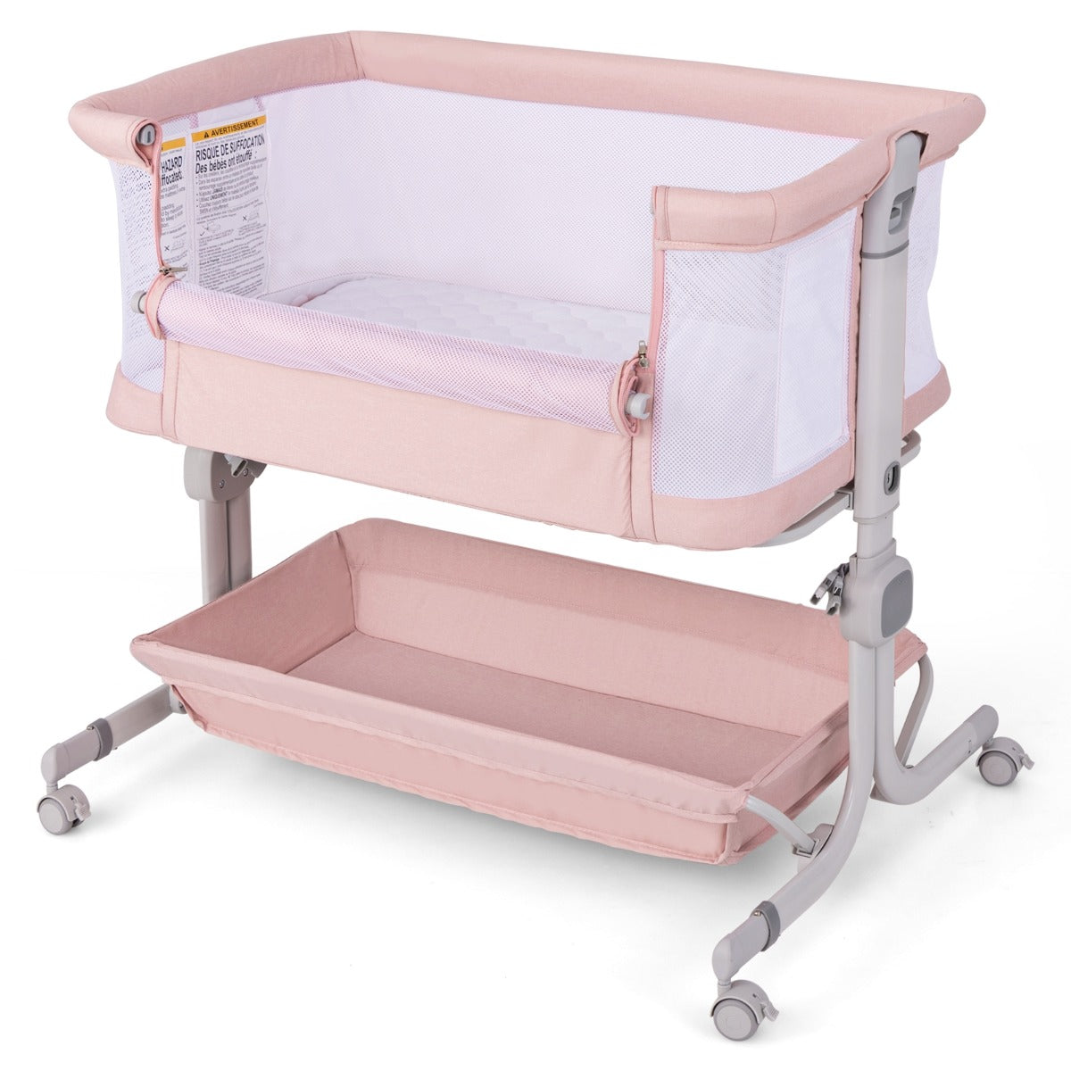 LIVSK Co - Sleeper Bedbank 3 - in - 1 - 6 Verstelbare Hoogtes - Veiligheidsriemen - Opvouwbaar - Draagbaar - Inclusief Matras