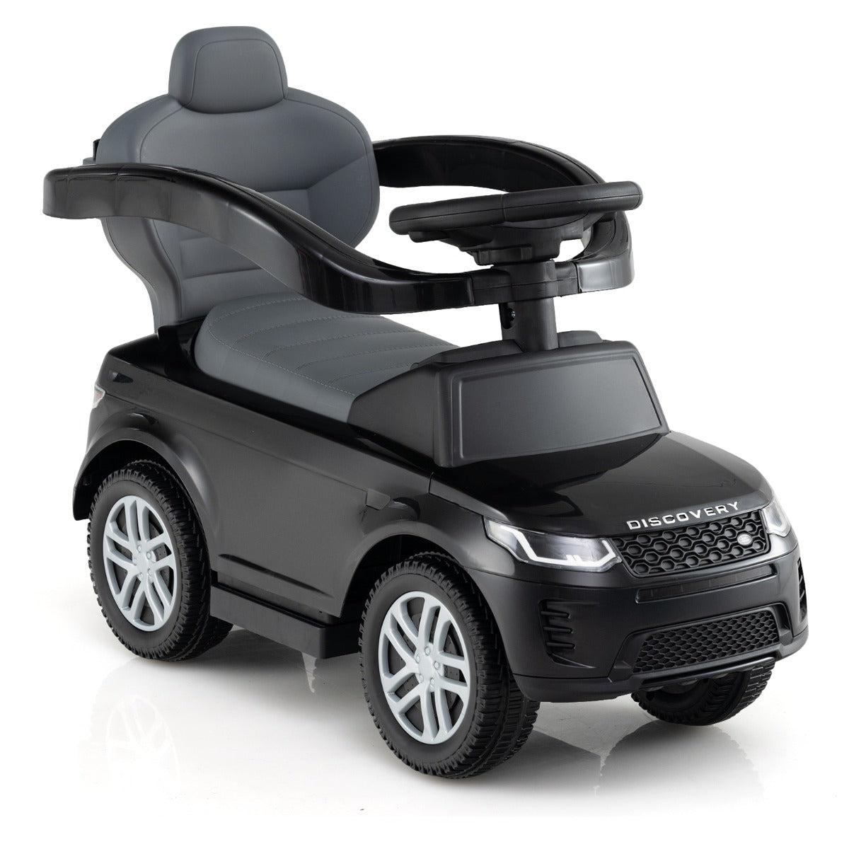 LIVSK 3-in-1 Peuterkinderwagen - Ombouwbaar tot Loop- of Schuifwagen - Slijtvaste Wielen - Opbergruimte - Tot 25 kg - Zwart