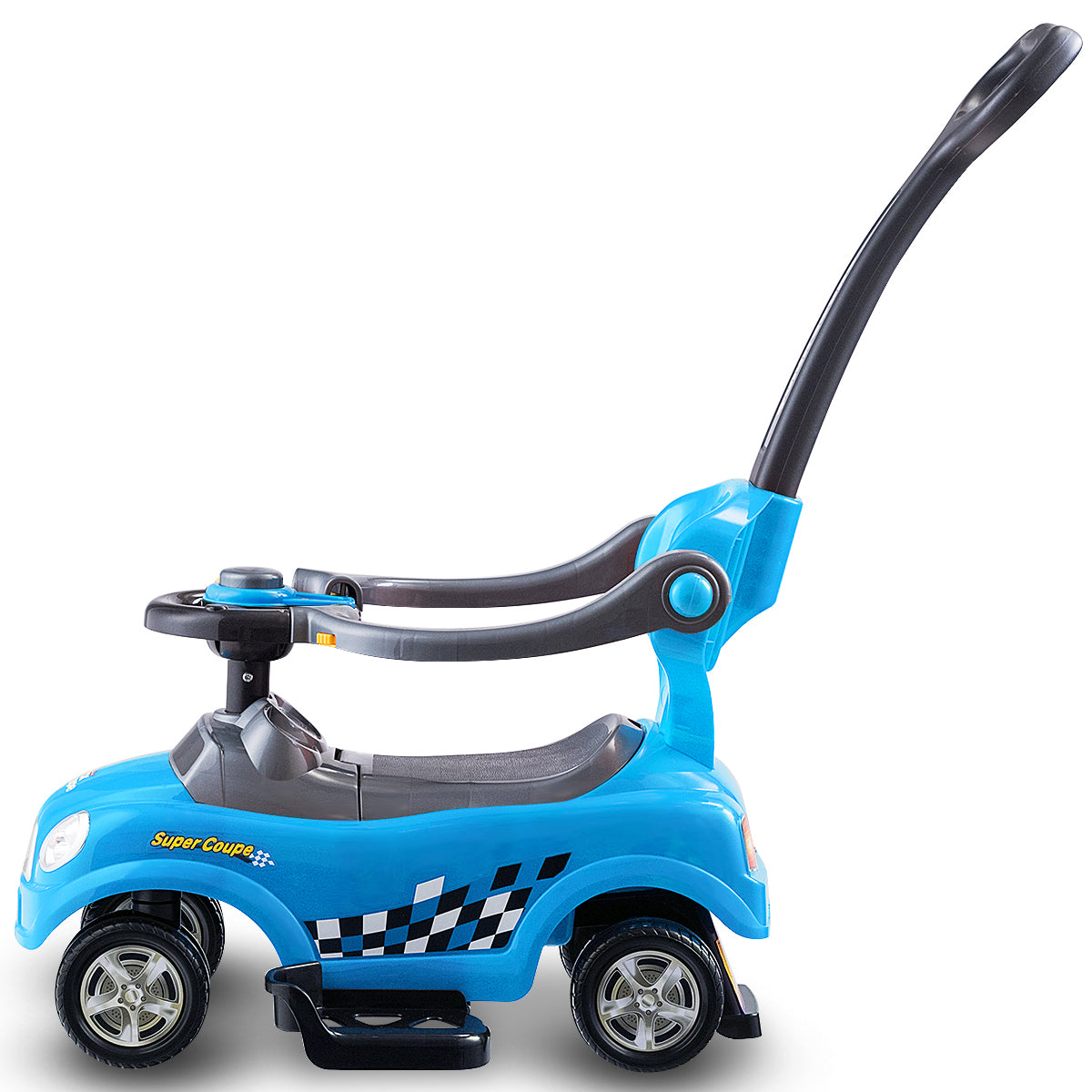 LIVSK 3-in-1 Glijauto voor Peuters - Kinderwagen, Loopauto en Zitauto - Veiligheid met Leuningen - Opbergruimte - Blauw