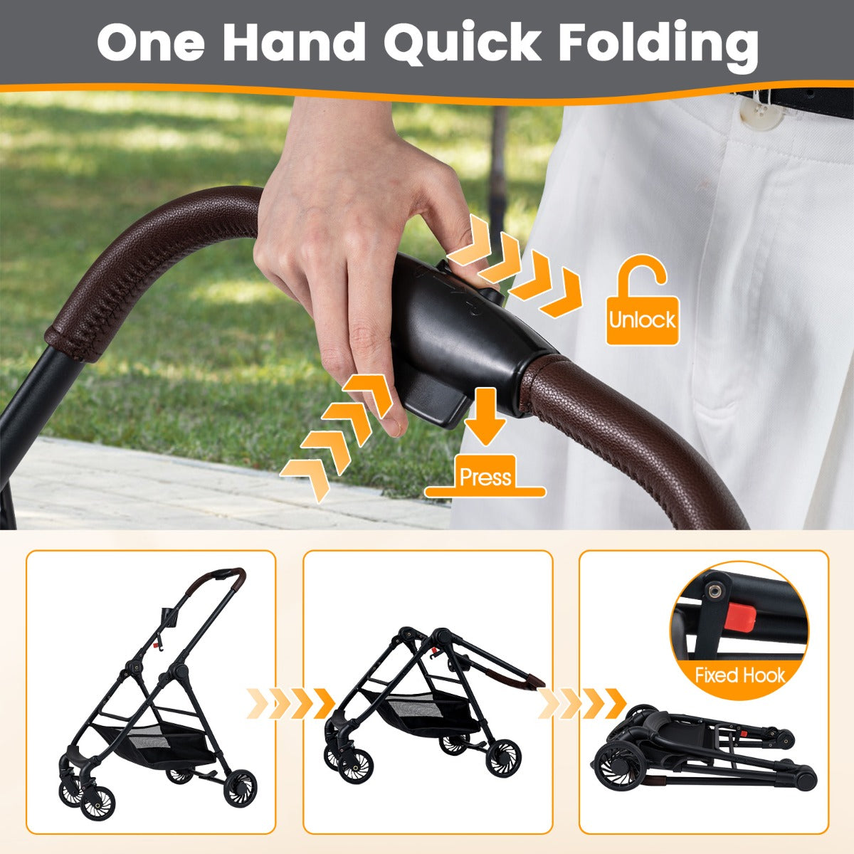Livsk costway 3 in 1 huisdierenbuggy met een hand opvouwbare hondenbuggy met afneembare drager verstelbare netkap opbergmand zwart 5
