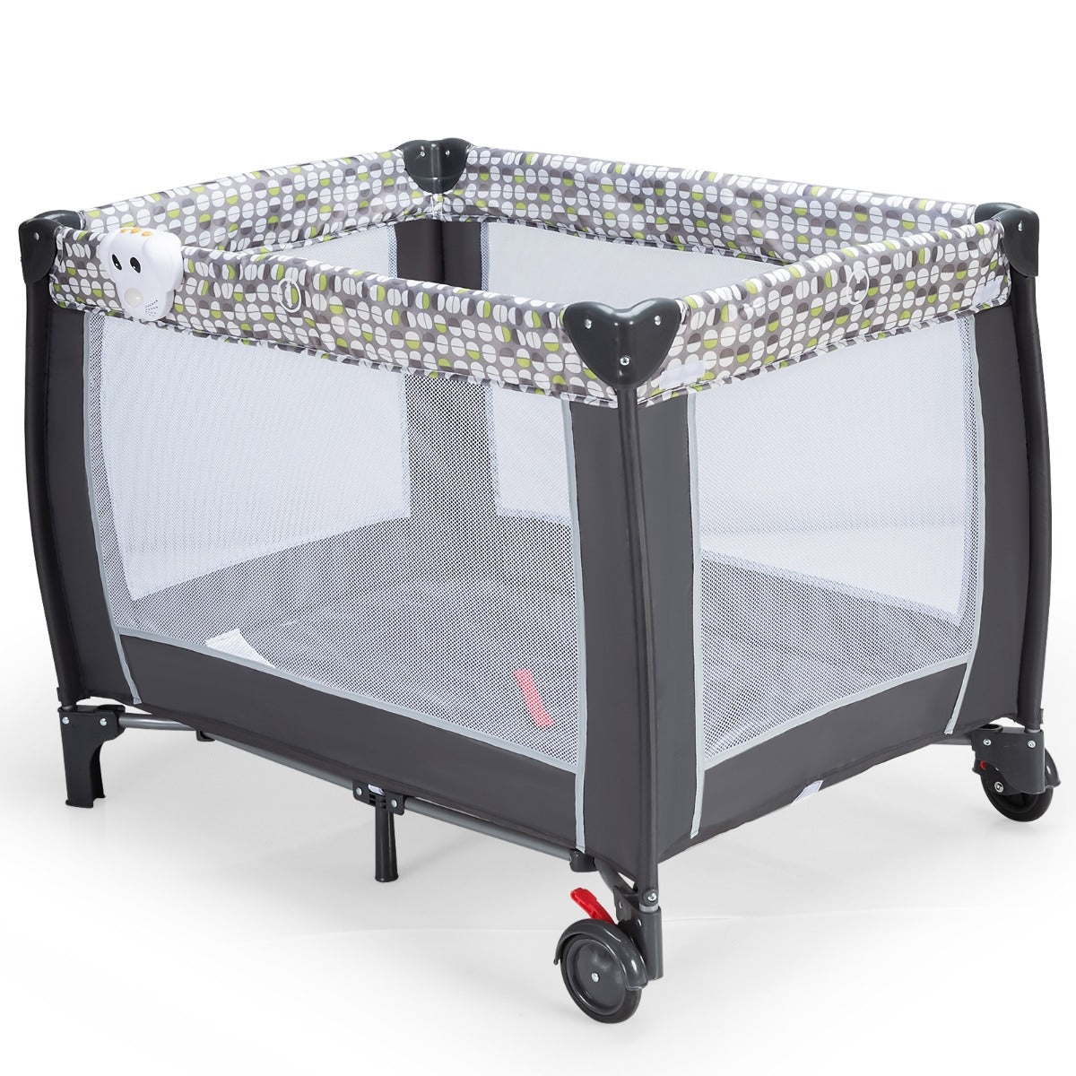 LIVSK Draagbare Speeltuin voor Baby's - Afneembaar Net met Speelgoedbar - Muziekspeler met Licht - Opvouwbaar - 102 x 71 x 111 cm