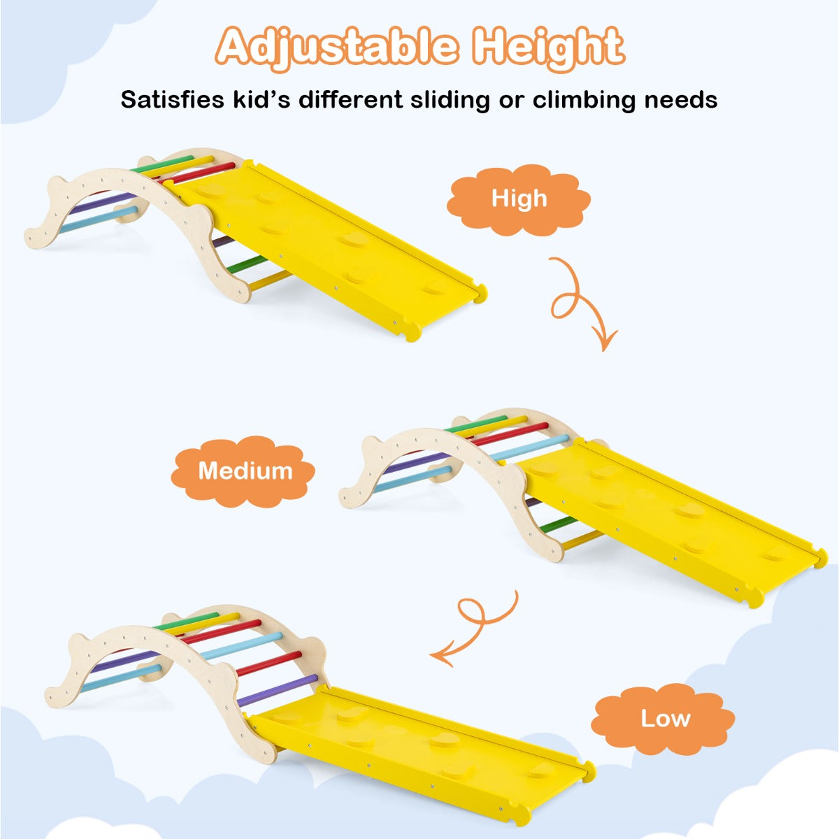 LIVSK 3-in-1 Klimset voor Kinderen - Stimuleert Verbeelding en Balans - Veilig en Duurzaam Hout - Tot 60 kg - Blauw