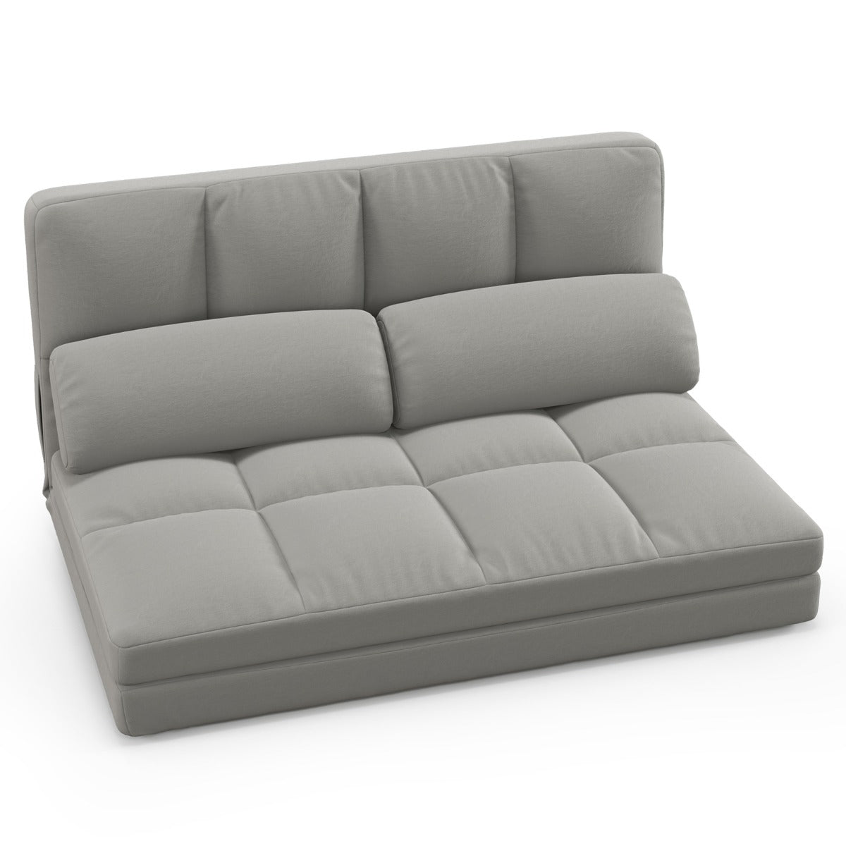 Livsk costway 3 in 1 slaapbank met verstelbare rugleuning in 6 standen huidvriendelijke fluwelen bekleding en twee kussens 1 1