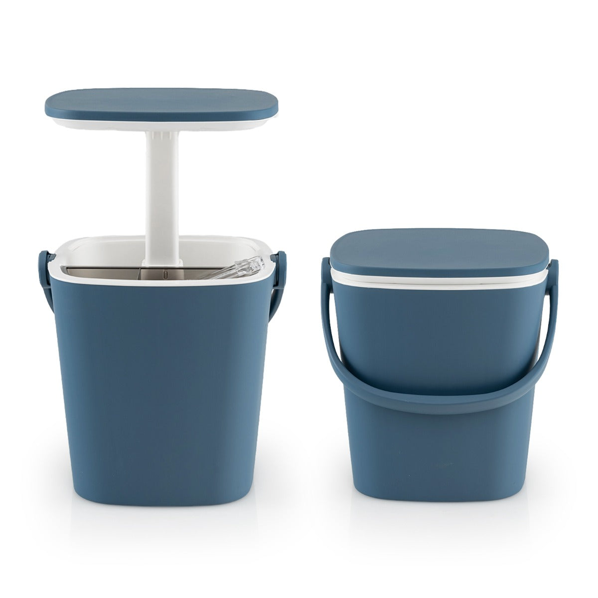 LIVSK 3-in-1 Koeltafel - Weerbestendig PP - Tot 15L - Inclusief Flesopener en Tang - Perfect voor Buiten - Blauw