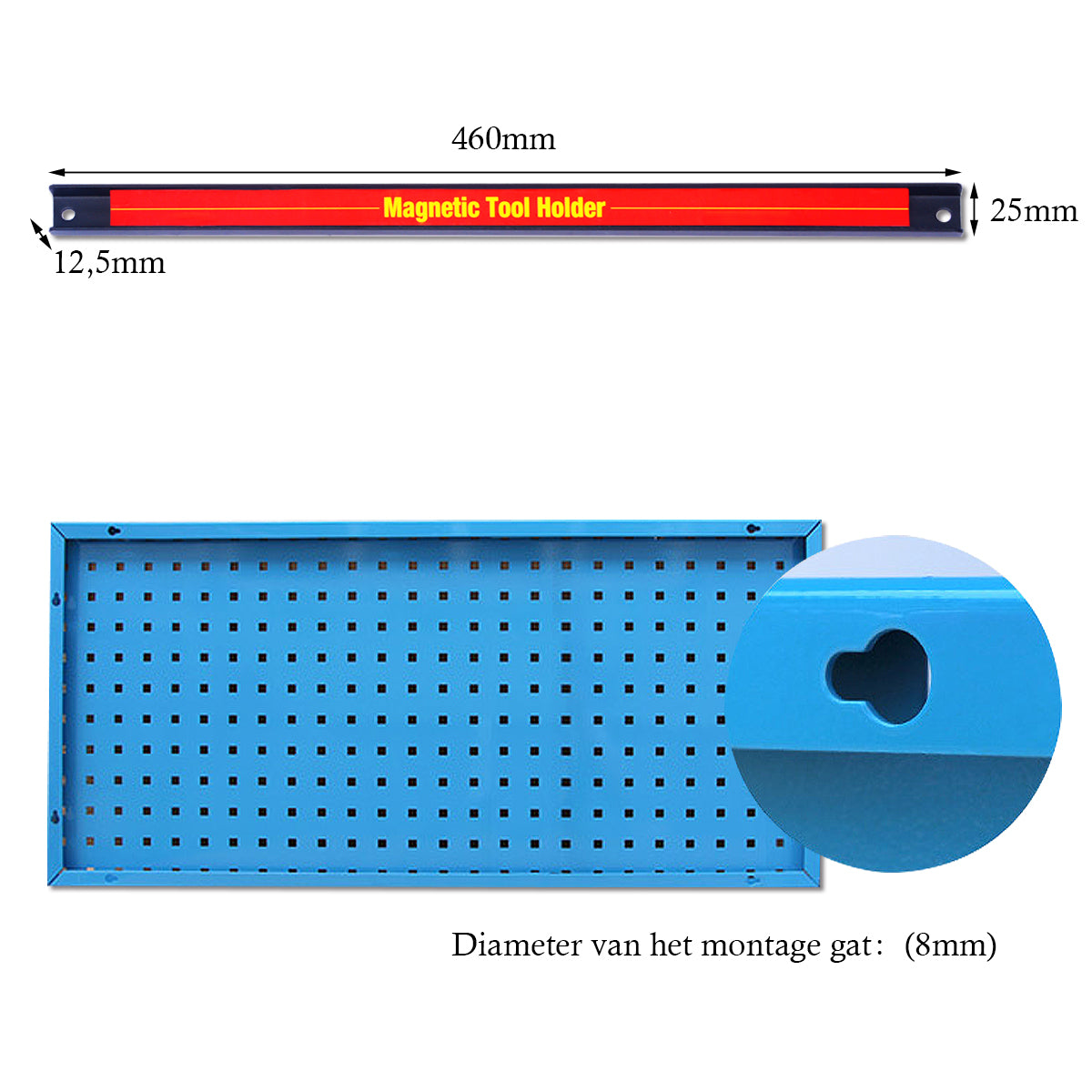 LIVSK Magnetische Gereedschapshouder - Sterke Magneet - Ruimtebesparend - Eenvoudig te Monteren - Draagvermogen 10 kg - Zwart