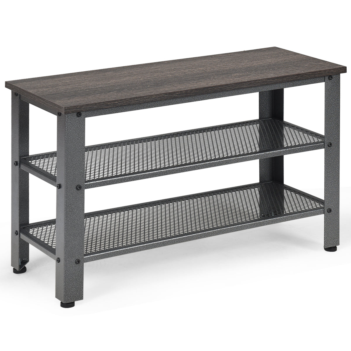 LIVSK Multifunctioneel Schoenenrek - 3-laags - Afneembare Planken - Waterbestendig - Tot 40 kg - 73 x 30 x 45 cm - Grijs