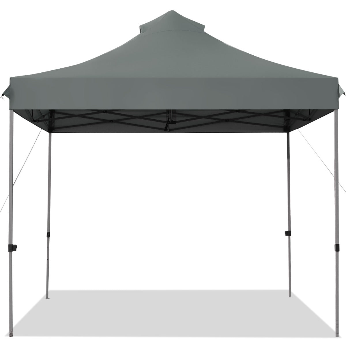 LIVSK Opvouwbare Partytent - Waterdicht en Zilvercoating - Verstelbaar tot 335 cm - 9 m² Schaduw - Voor 6-8 Personen - Grijs