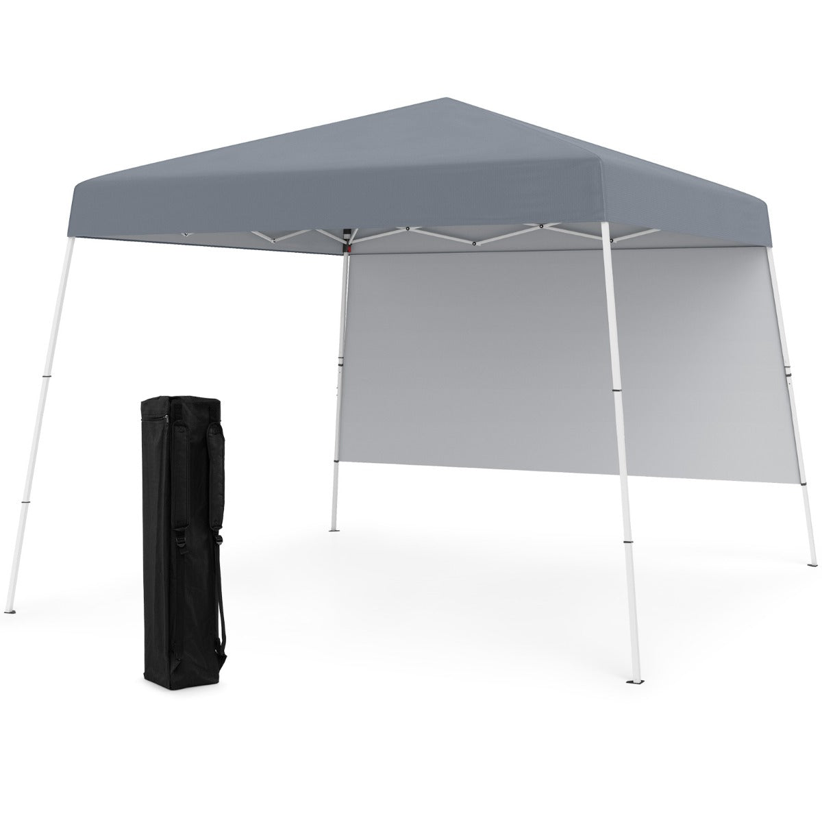 LIVSK Pop-up Paviljoen 300 x 300 x 262 cm - Waterdicht - Zonbescherming met Zijwand - Eenvoudige Montage - Grijs