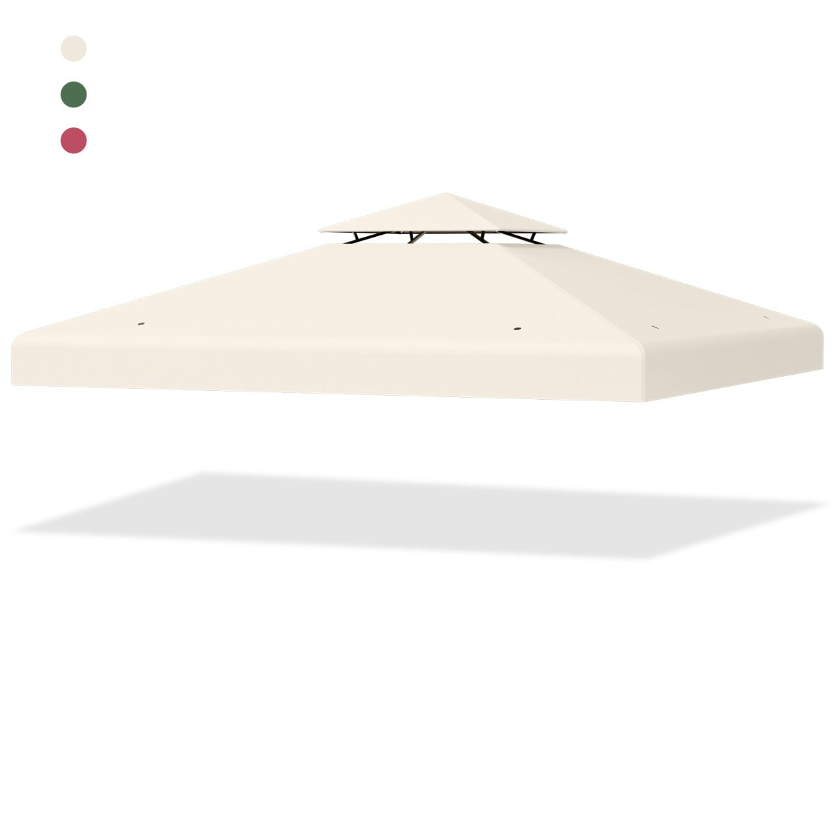 LIVSK Vervangende Prieelhoes 300 x 300 cm - Waterdicht Polyester - Dubbel Geventileerd - Afvoergaten - Beige