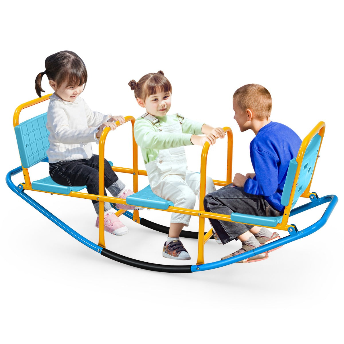 LIVSK Kinder Schommelwip 3-Zits - Belastbaar tot 100 kg - Ergonomisch en Duurzaam - Voor Binnen en Buiten - Blauw