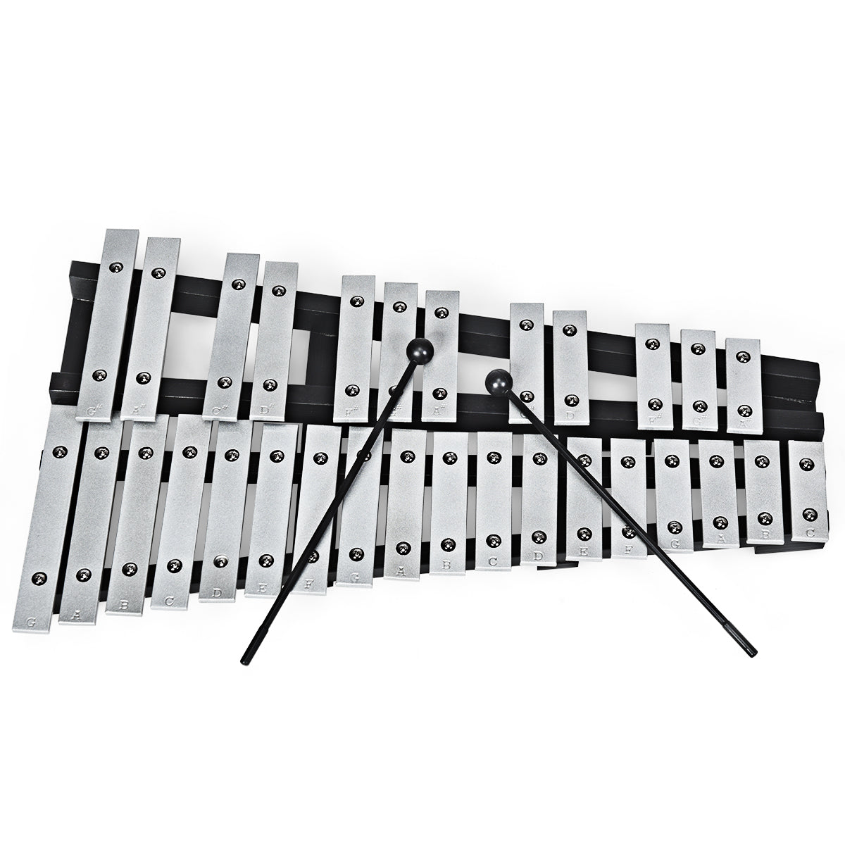 LIVSK Percussie Xylofoon - 30 Noot met Houten Frame - Inclusief Rubber Hamers en Draagtas - Voor Beginners en Gevorderden - Zwart
