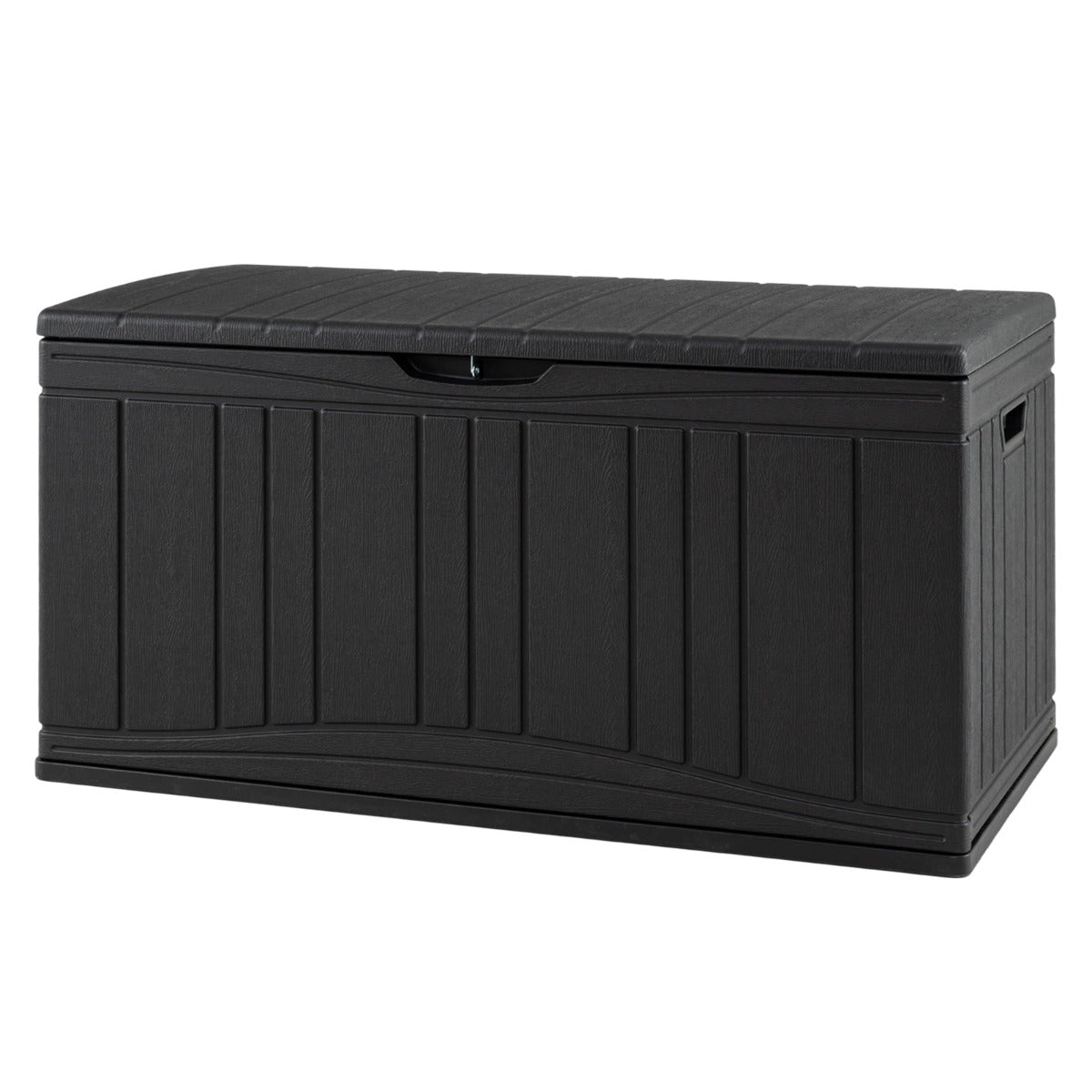 Livsk costway 300 l tuinbox grote hdpe opbergbox met gasveren en afsluitbaar deksel waterbestendige outdoorbox van kunststof zwart 1 1