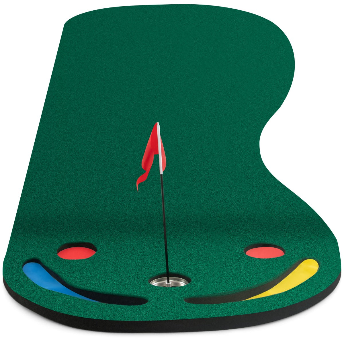 LIVSK Opvouwbare Golfputtingmat - Realistische Putervaring - 3 Putting Cups - Draagbaar - Voor Thuis en Kantoor - Groen