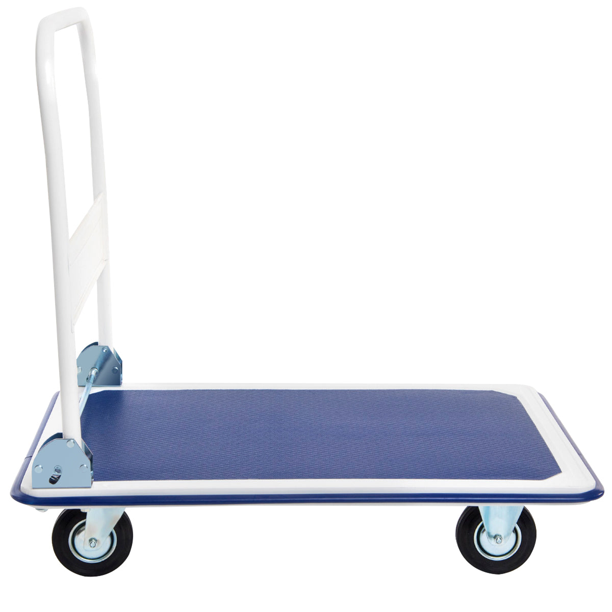 LIVSK Opvouwbare Platformwagen - Draagvermogen 300 kg - 2 Zwenkwielen - Stabiel en Compact - 90 x 61 x 88 cm - Blauw en Zwart