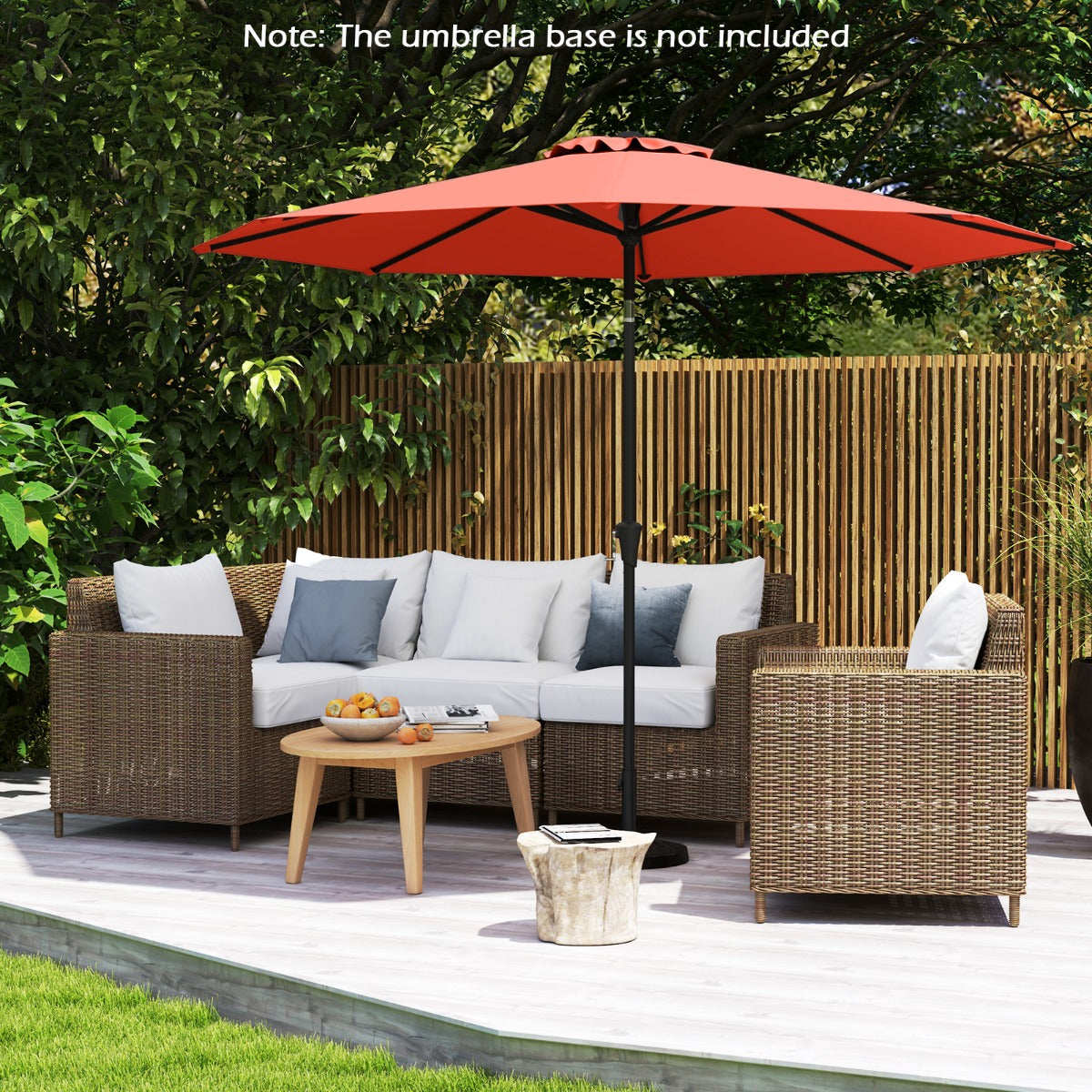 LIVSK Terrasparasol - Kantelbaar - Waterafstotend - Scheurbestendig - 303 x 253 cm - Oranje