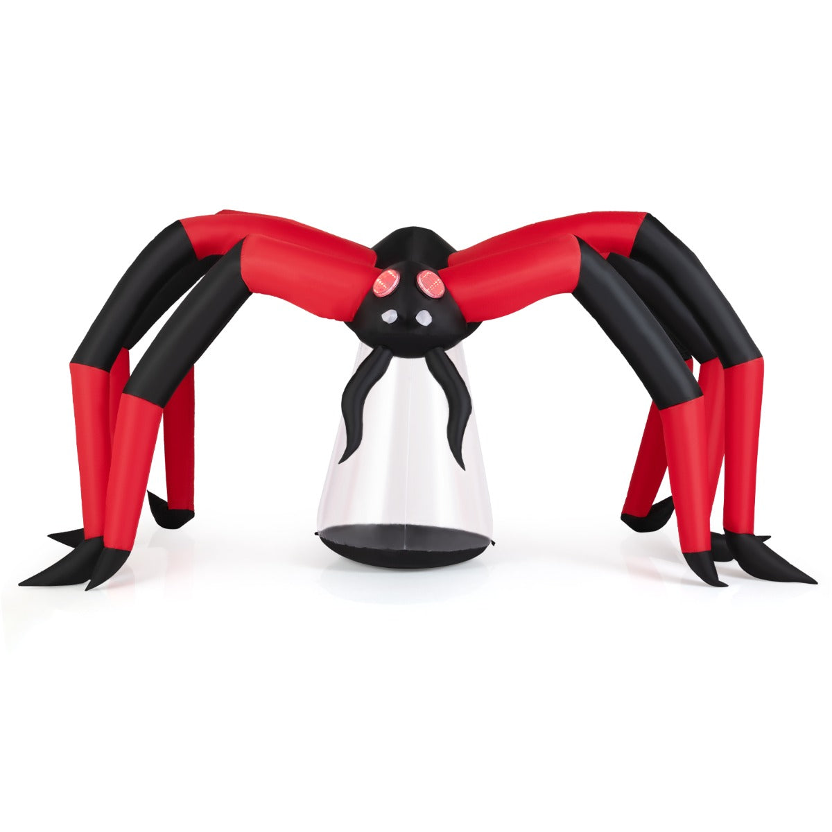 LIVSK Opblaasbare Halloween Spin - Gigantisch 313 cm - LED Verlichting - Inclusief Grondpennen en Touwen - Zwart + Rood