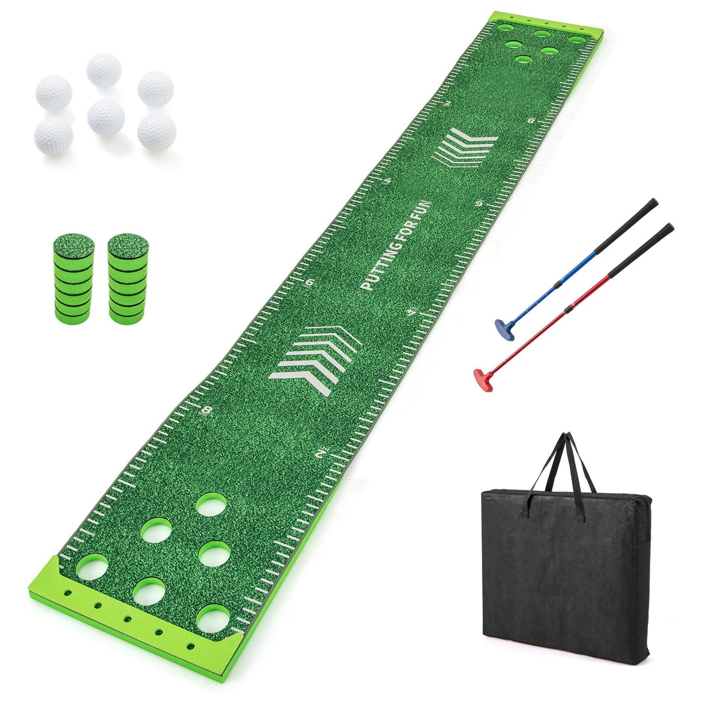 LIVSK Golf Pong Spelset - Inclusief 2 Verstelbare Putters, 6 Golfballen - Opvouwbaar & Draagbaar - Geschikt voor Alle Leeftijden