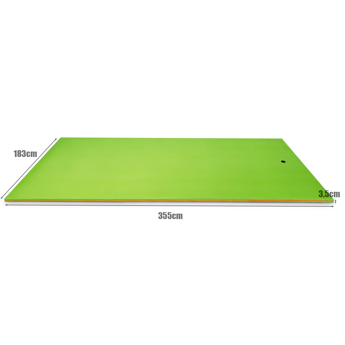 LIVSK Drijvende Watermat - Hoogwaardig 3-laags XPE-schuim - Draagvermogen 400 kg - Voor 4-6 Personen - 355 x 183 x 3,5 cm - Groen