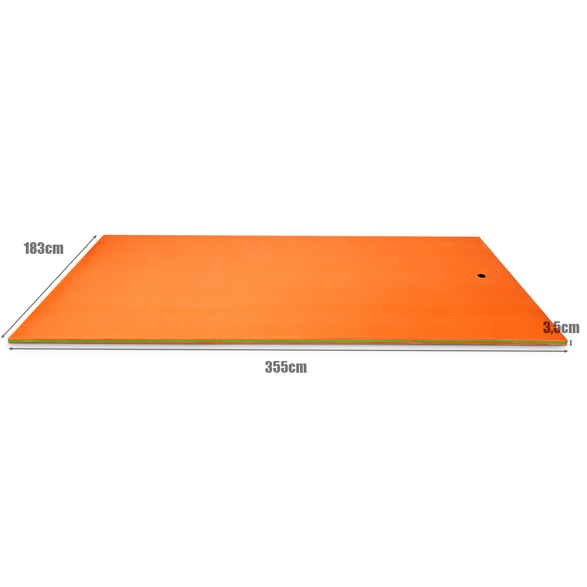 LIVSK Drijvende Watermat - 3-laags XPE-schuim - Draagvermogen tot 400 kg - Geschikt voor 4-6 personen - Oranje