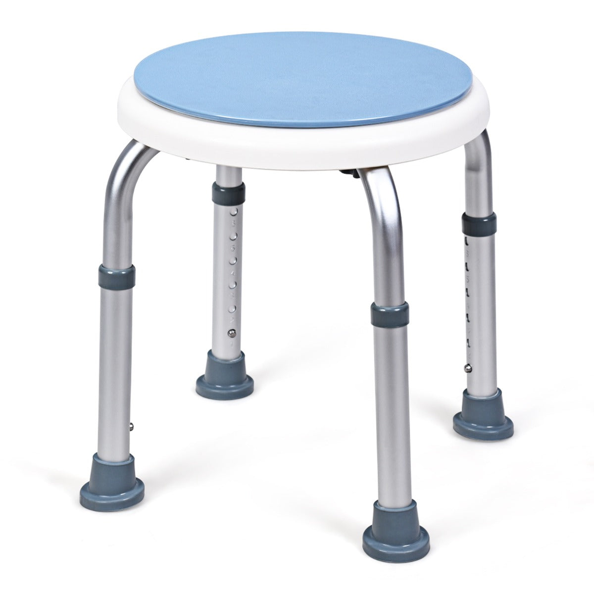 LIVSK 360° Draaibare Douchekruk - Verstelbare Hoogte 37,5-50,5 cm - Stabiele Aluminium Constructie - Draagvermogen 120 kg - Wit &