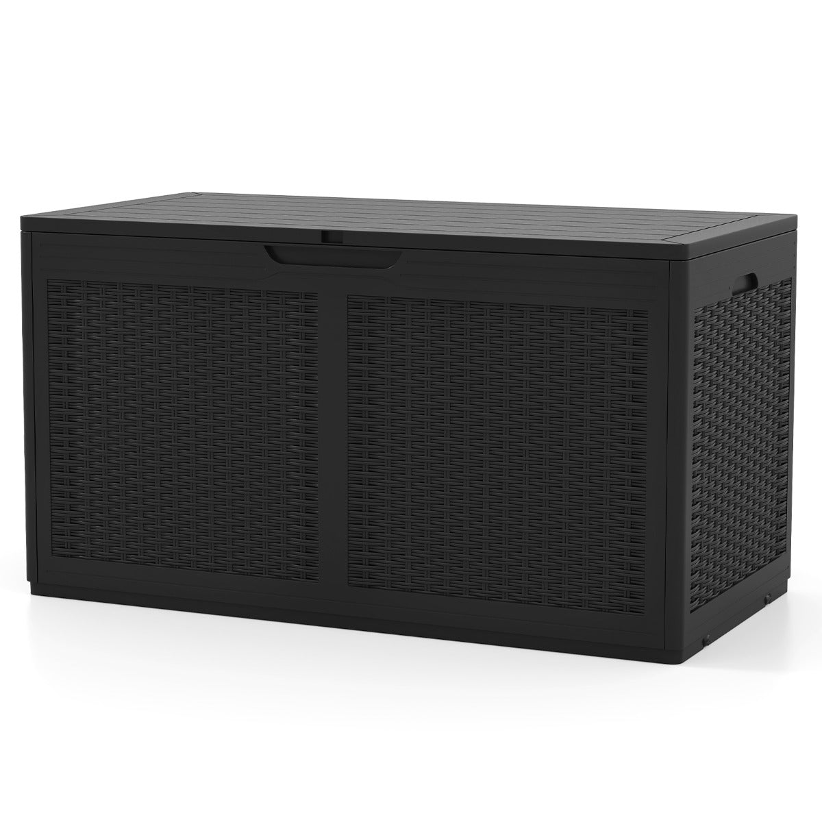 LIVSK Terrasbox op Wielen - 380L Inhoud - Waterdicht PP-hars - Soft-Close Deksel - Draagvermogen 200 kg - Zwart