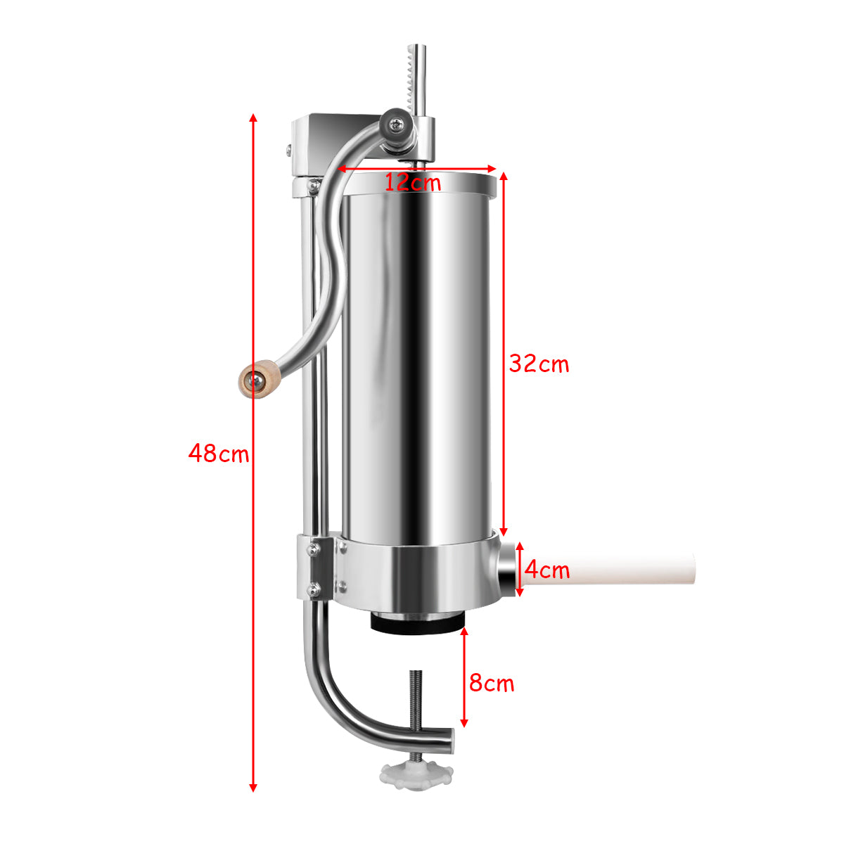 LIVSK Verticale Worstenvuller - Roestvrij Staal - 3 kg Capaciteit - 4 Vulbuizen - Eenvoudig te Reinigen - Zwart