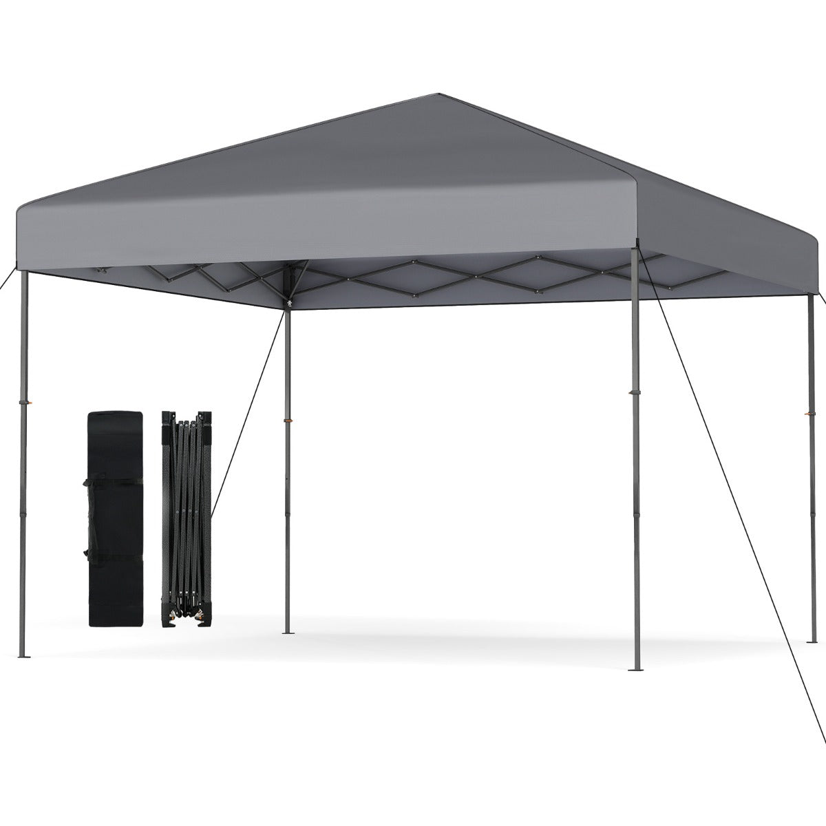 LIVSK Pop-up Paviljoen - UV50+ Zonbescherming - In Hoogte Verstelbaar - Eenvoudig Opzetbaar - 295 x 295 x 253-285 cm - Grijs